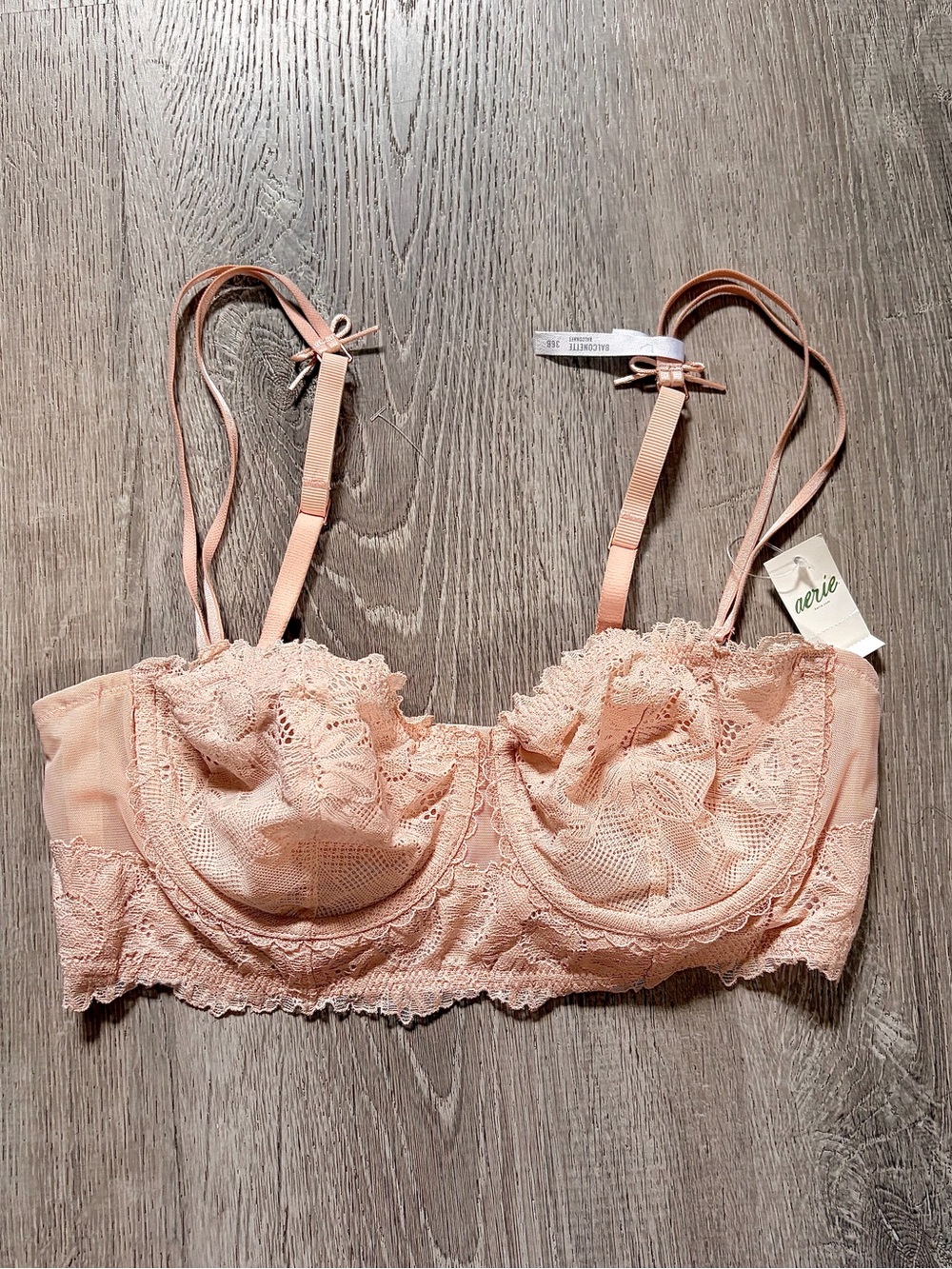 Aerie Women's Lace Longline Bra - Blush 36B